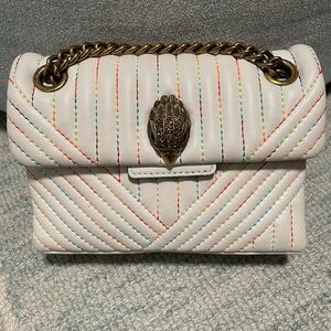 Authentic white leather KURT GEIGER shoulder bag.